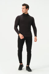 BLACK RIB TURTLE NECK FOR MENS