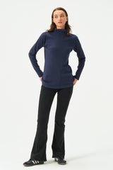 NAVY RIB TURTLE NECK FOR WOMENS