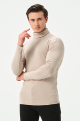 CREAM RIB TURTLE NECK FOR MENS