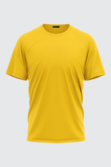 YELLOW BASIC CREW NECK T-SHIRT