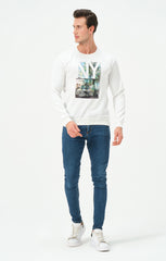 WHITE NEW YORK SWEATSHIRT FOR MENS