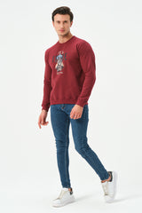 MAROON MEXICAN SWEATSHIRT FOR MENS