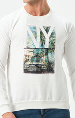 WHITE NEW YORK SWEATSHIRT FOR MENS