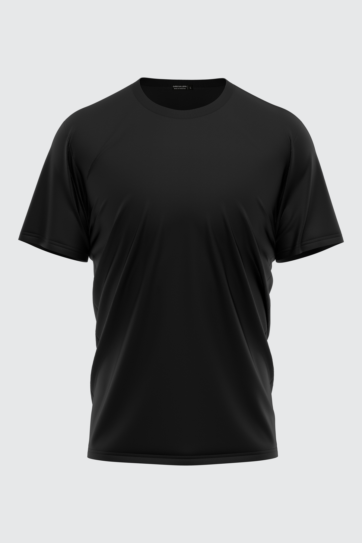 BLACK BASIC CREW NECK T-SHIRT