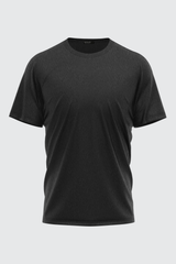 CHARCOAL HEATHER BASIC CREW NECK T-SHIRT