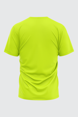 FLUORESCENT YELLOW BASIC CREW NECK T-SHIRT