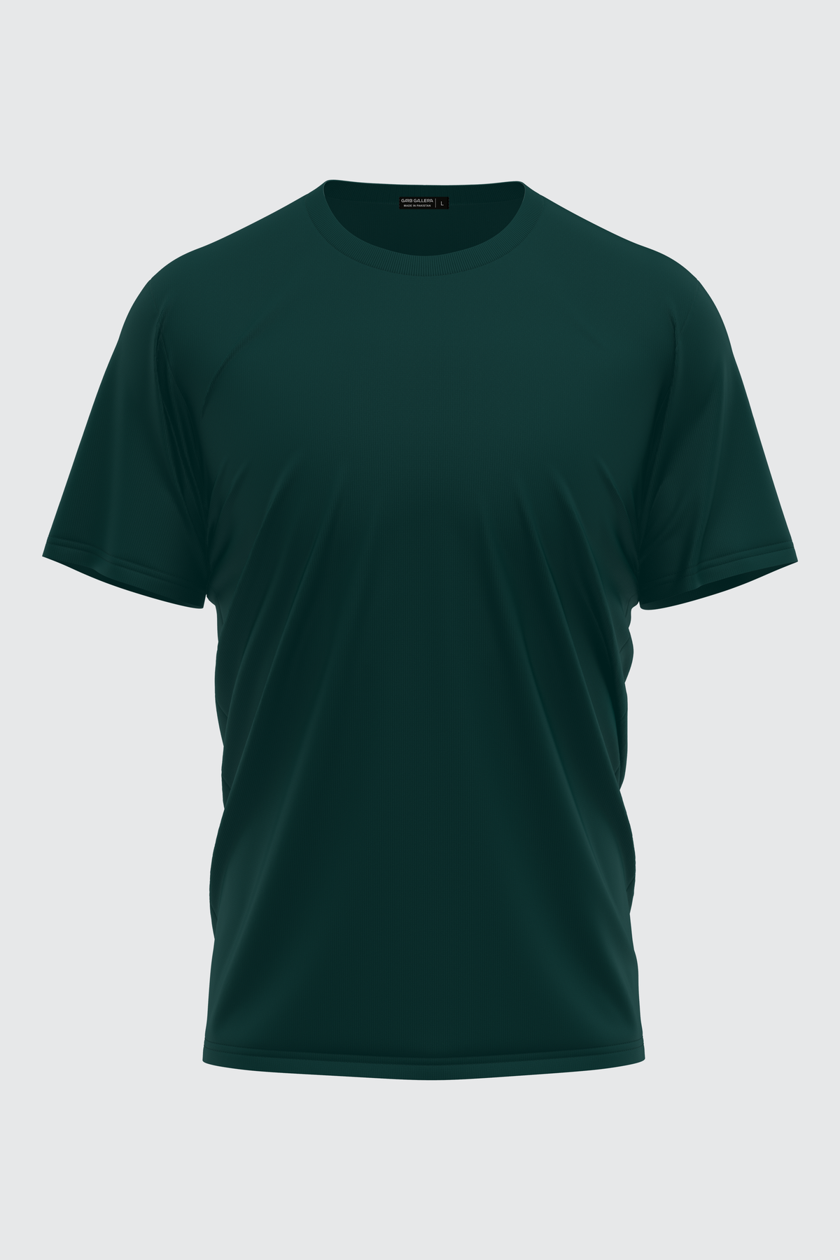 DARK GREEN BASIC CREW NECK T-SHIRT