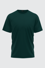 DARK GREEN BASIC CREW NECK T-SHIRT