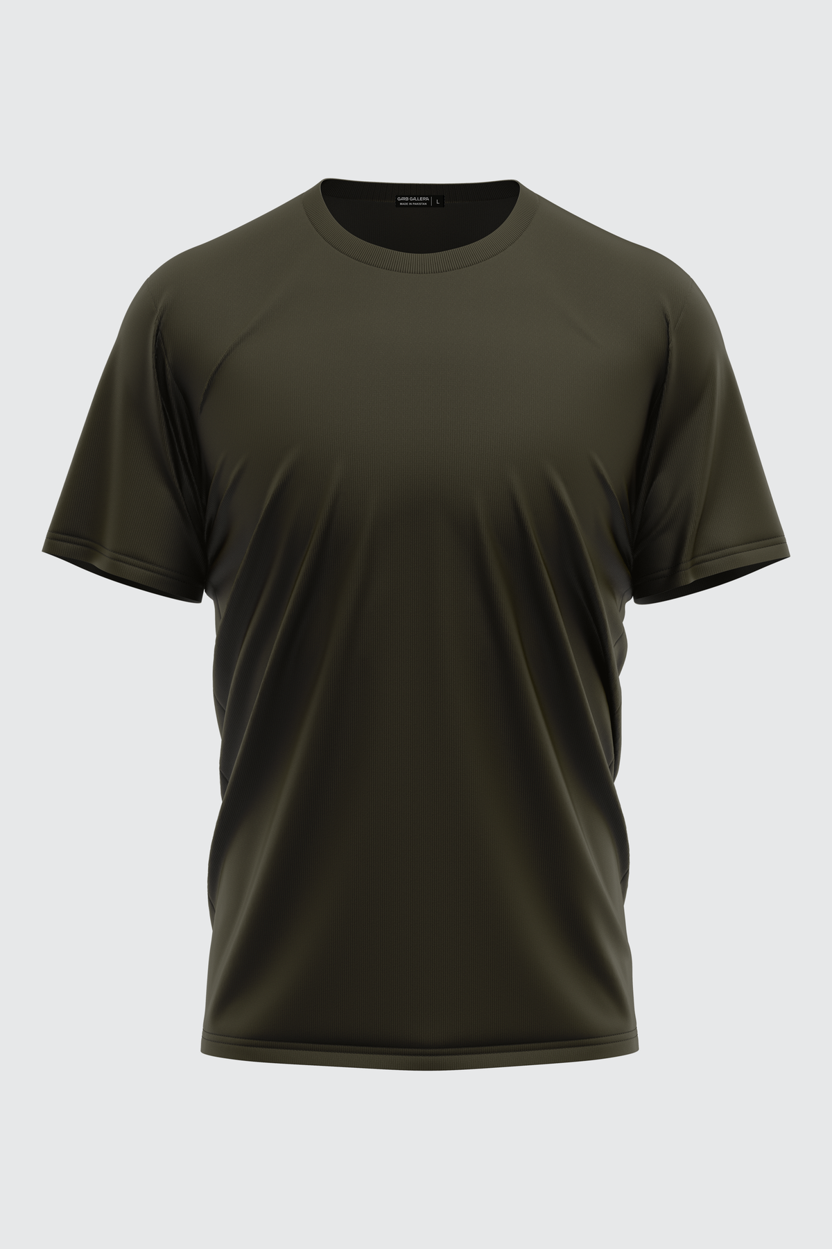 OLIVE BASIC CREW NECK T-SHIRT