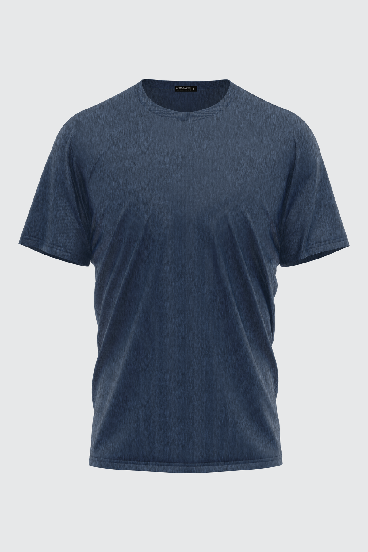 HEATHER BLUE BASIC CREW NECK T-SHIRT