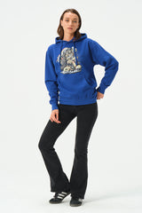 ROYAL BLUE ZOMBIE HOODIE FOR WOMENS