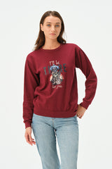 MAROON MEXICAN SWEATSHIRT FOR WOMENS