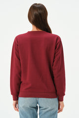 MAROON MEXICAN SWEATSHIRT FOR WOMENS