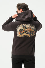 BLACK SAMURAI ZIPPER HOODIE FOR MENS