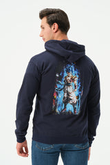 NAVY DRAGON BALLZ ZIPPER HOODIE FOR MENS