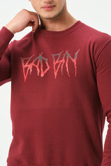 MAROON BAD BIN SWEATSHIRT FOR MENS