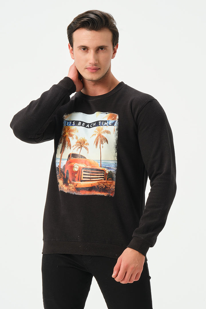 BLACK BEACHTIME SWEATSHIRT FOR MENS