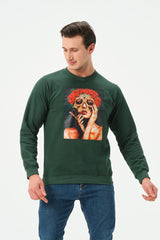 DARK GREEN WAR OF ROSES SWEATSHIRT FOR MENS