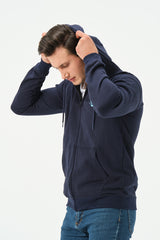 NAVY DRAGON BALLZ ZIPPER HOODIE FOR MENS