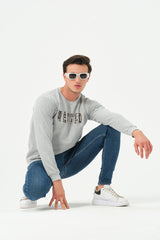 HEATHER GREY WANTED SWEATSHIRT FOR MENS