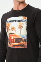 BLACK BEACHTIME SWEATSHIRT FOR MENS