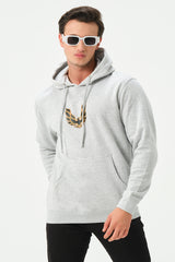 HEATHER GREY FIRE BID HOODIE FOR MENS