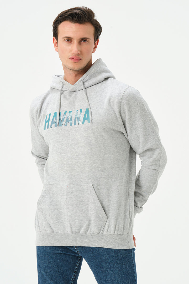 HEATHER GREY HAVANA CUBA HOODIE FOR MENS