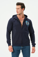 NAVY DRAGON BALLZ ZIPPER HOODIE FOR MENS