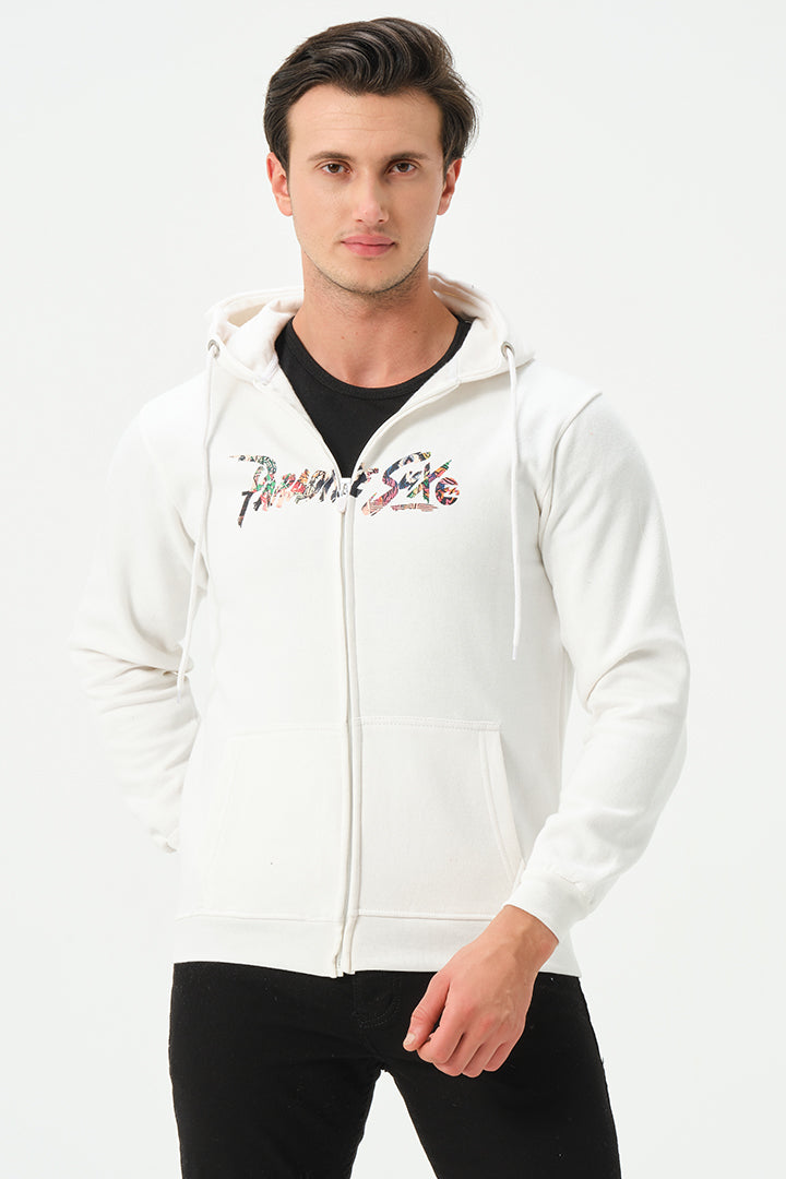 WHITE PARADISE SUXO ZIPPER HOODIE FOR MENS