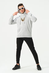 HEATHER GREY FIRE BID HOODIE FOR MENS