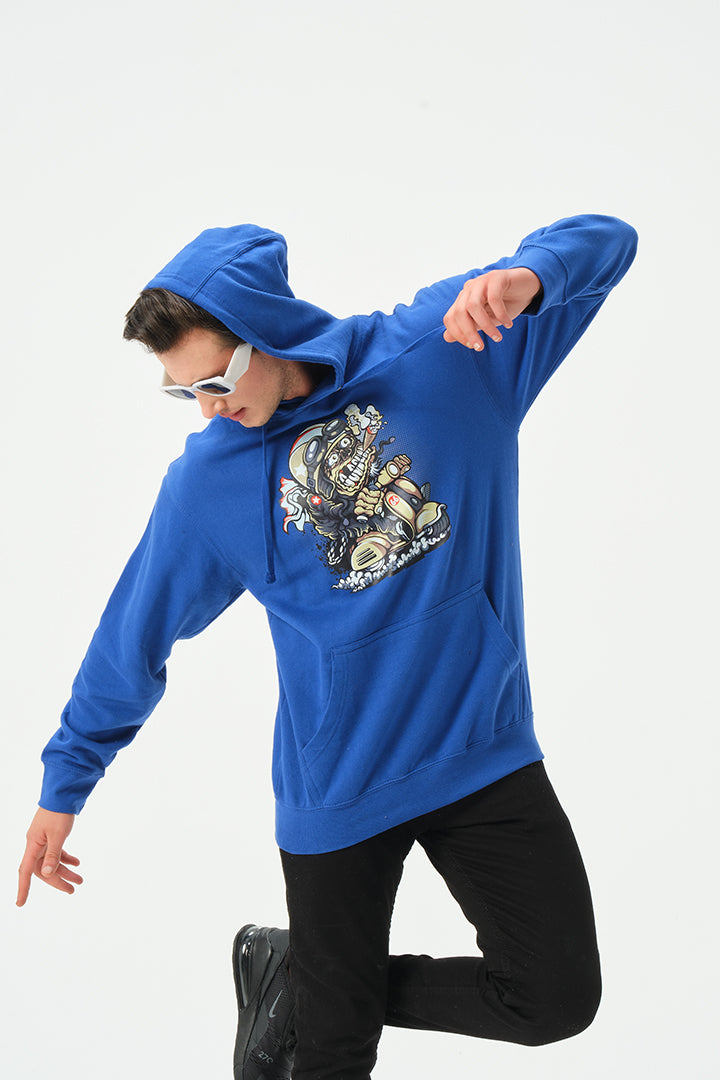 ROYAL BLUE ZOMBIE HOODIE FOR MENS