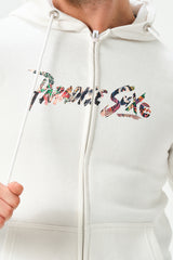 WHITE PARADISE SUXO ZIPPER HOODIE FOR MENS