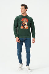 DARK GREEN WAR OF ROSES SWEATSHIRT FOR MENS