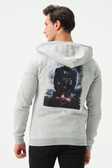 HEATHER GREY CAPTAIN AMERICA ZIPPER HOODIE FOR MENS