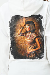 WHITE EGYPTIAN PARTY HOODIE FOR WOMENS