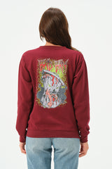 MAROON BAD BIN SWEATSHIRT FOR WOMENS