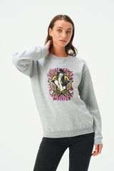 HEATHER GREY STARGIRL SWEATSHIRT FOR WOMENS