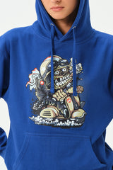 ROYAL BLUE ZOMBIE HOODIE FOR WOMENS