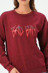 MAROON BAD BIN SWEATSHIRT FOR WOMENS