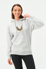 HEATHER GREY FIRE BID HOODIE FOR WOMENS