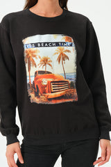 BLACK BEACHTIME SWEATSHIRT FOR WOMENS