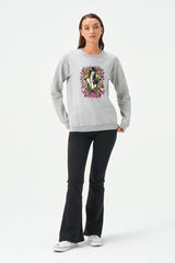 HEATHER GREY STARGIRL SWEATSHIRT FOR WOMENS