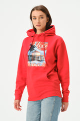 RED OCEANO HOODIE FOR WOMENS