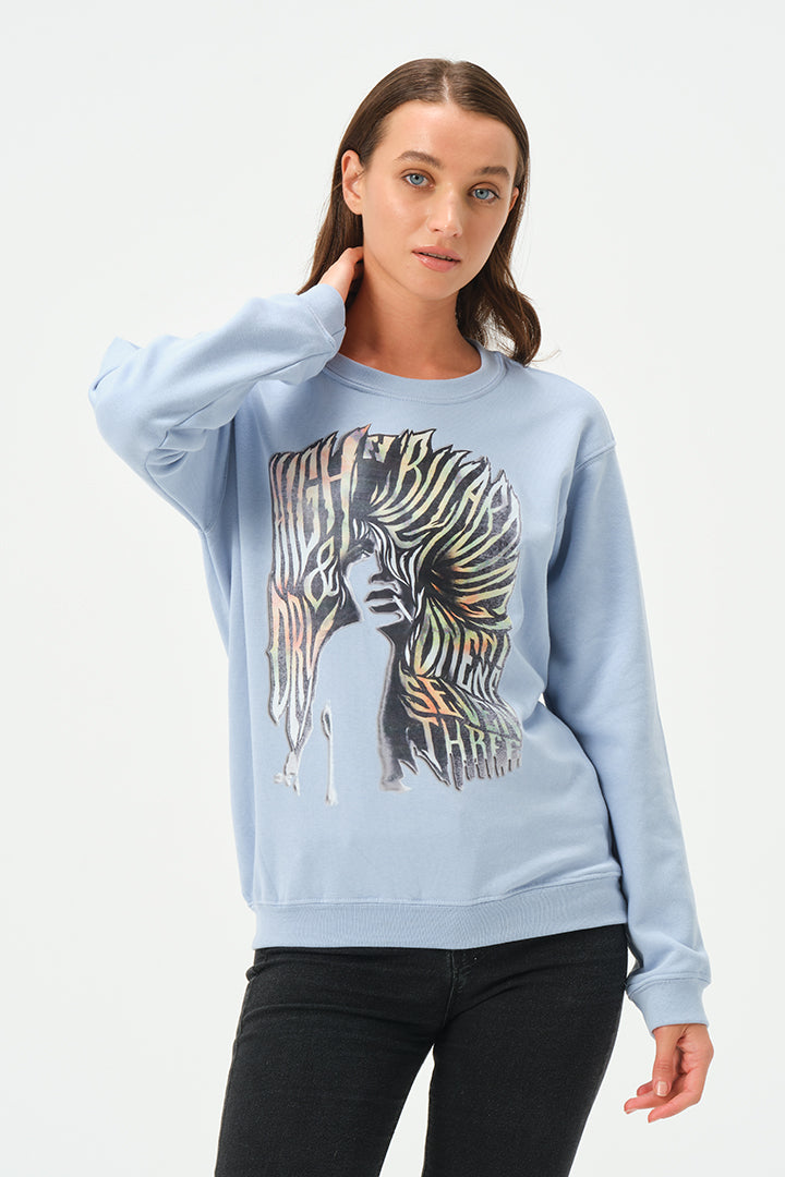 SKY BLUE BILLABONG SWEATSHIRT FOR WOMENS