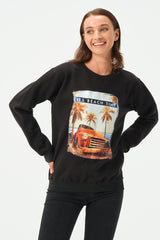 BLACK BEACHTIME SWEATSHIRT FOR WOMENS