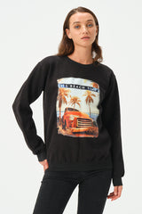 BLACK BEACHTIME SWEATSHIRT FOR WOMENS