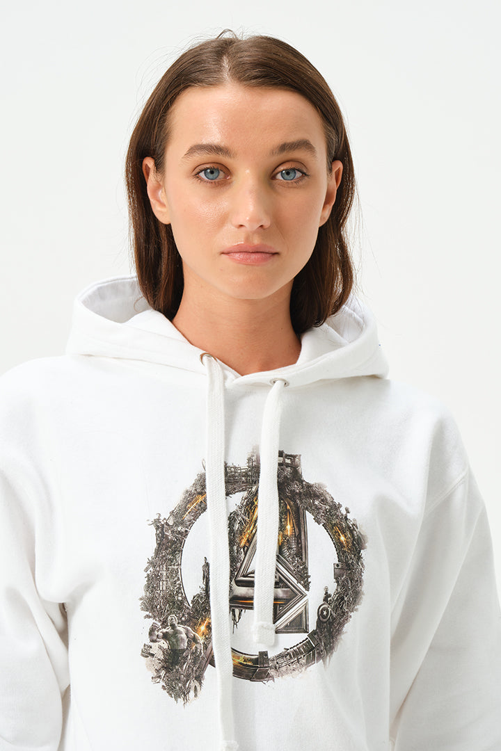 WHITE AVENGER HOODIE FOR WOMENS