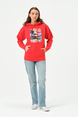 RED OCEANO HOODIE FOR WOMENS