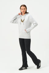 HEATHER GREY FIRE BID HOODIE FOR WOMENS