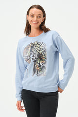 SKY BLUE BILLABONG SWEATSHIRT FOR WOMENS